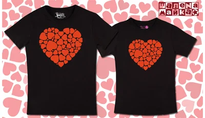 Прикольные футболки: Love 035 Мелкие сердечки black